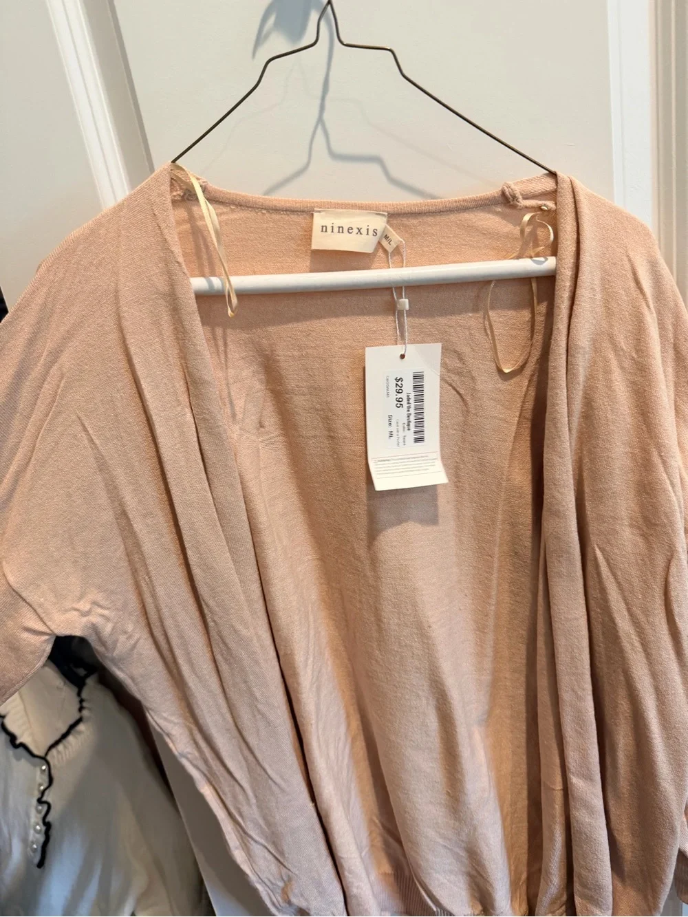 Birds of Paradis Lightweight Open-Front Cardigan — Blush
